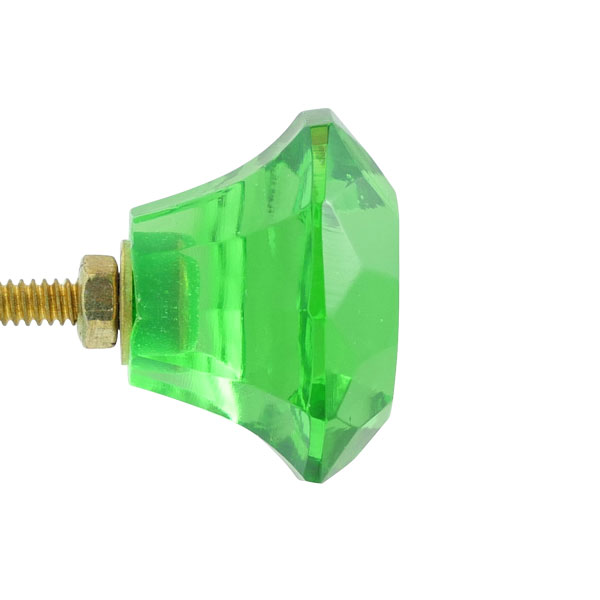 Glas-Möbelknopf - Diamond Green |  Grün (Diamantenförmig)