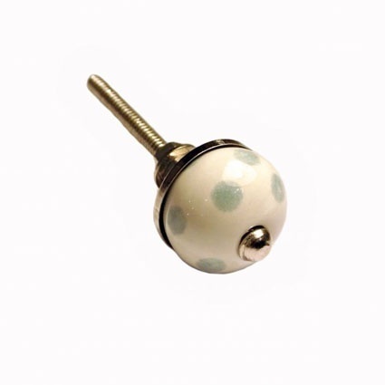 Keramik-Möbelknopf - Blue Dots | Weiss mit hellblauen Punkten (Rund) Keramik-Möbelknopf - Blue Dots | Weiss mit hellblauen Punkten (Rund)