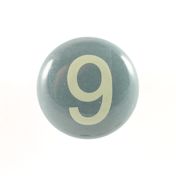 Keramik-Möbelknopf - Number 9 | grau (rund)
