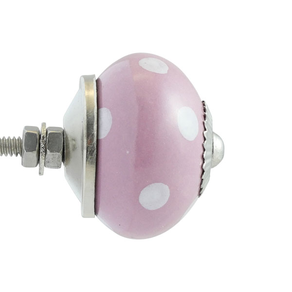 Keramik-Möbelknopf - Queen Lilac | Lila mit weißen Punkten (rund) Keramik-Möbelknopf - Queen Lilac | Lila mit weißen Punkten (rund)