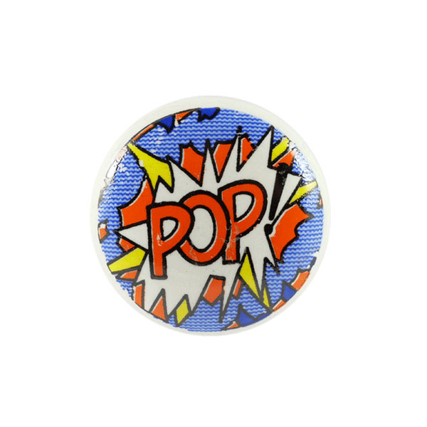 Keramik-Möbelknopf - POP | rot, blau, gelb (rund) Keramik-Möbelknopf - POP | rot, blau, gelb (rund)