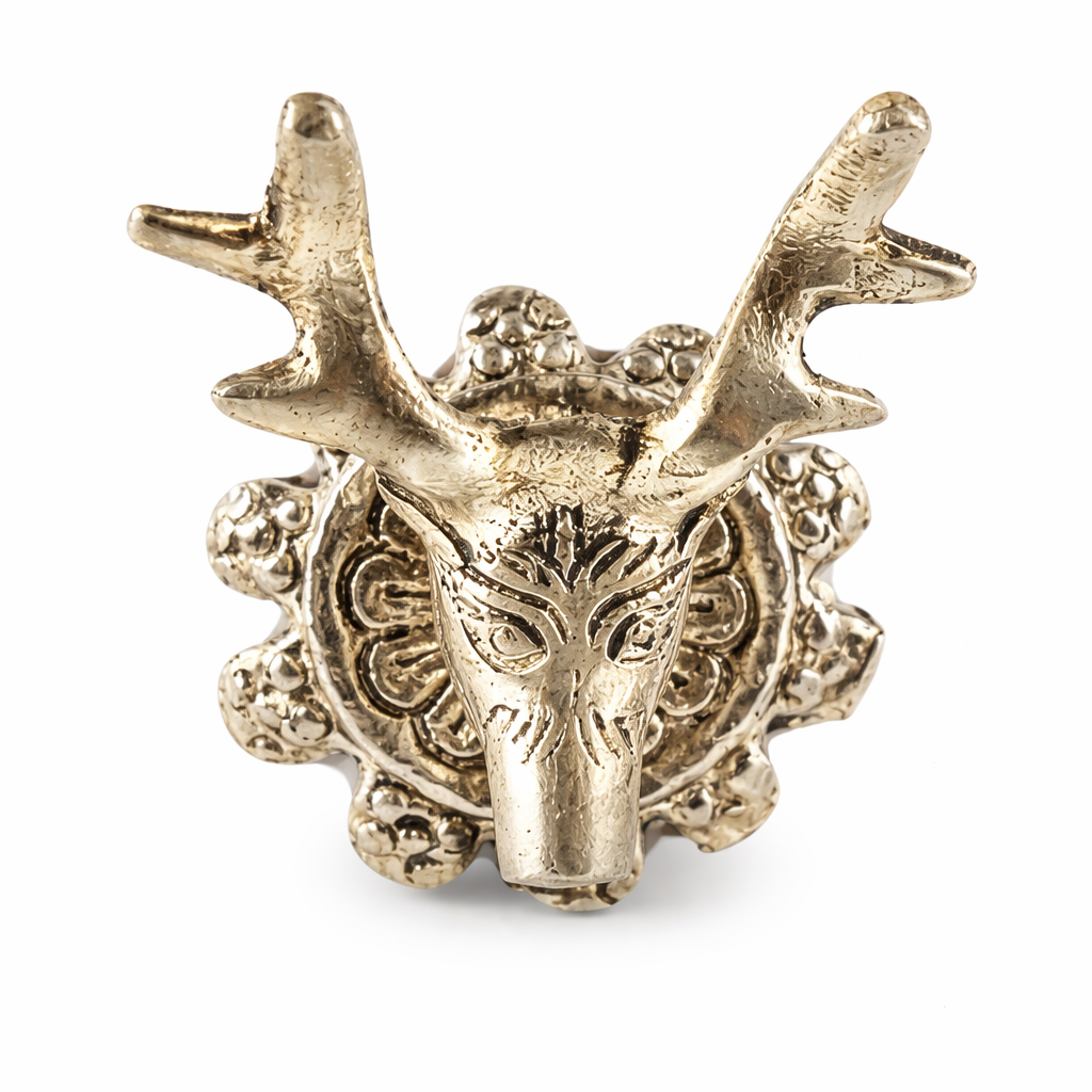 Metall-Möbelknopf - Hirsch - Silber