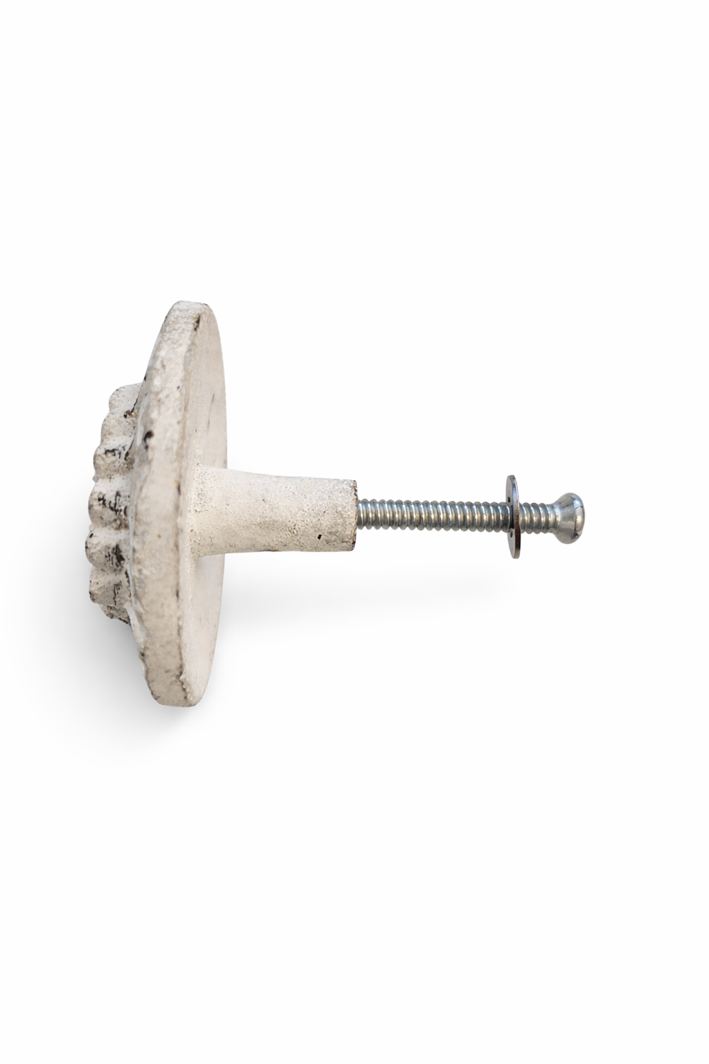 Metall-Möbelknopf - Runa | Vintage weiß (rund)