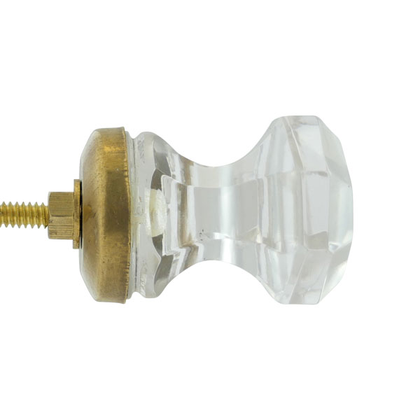 Glas-Möbelknopf - Rojin | transparent achtkantig geschliffen (oval)