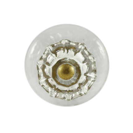 Glas-Möbelknopf - Hazy | Transparent mit Glasring (Rund) Glas-Möbelknopf - Hazy | Transparent mit Glasring (Rund)