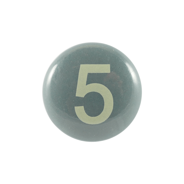 Keramik-Möbelknopf - Number 5 | grau (rund) 
