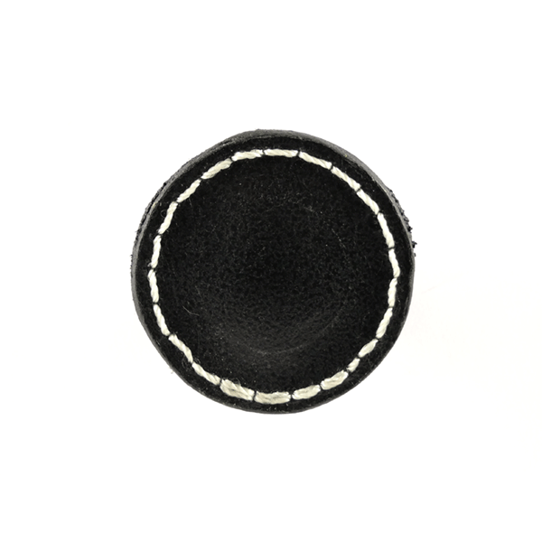Leder-Möbelknauf - Schwarz (rund) Leder-Möbelknauf - Schwarz (rund)