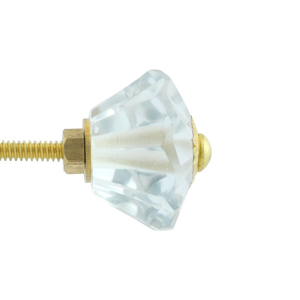 Glas-Möbelknopf - Princess | Transparent Möbelglasknopf geschliffen