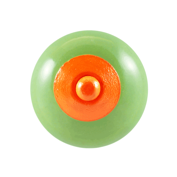 Keramik Möbelknopf - PopArt Green | grün pink orange (rund)