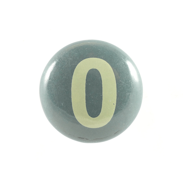 Keramik-Möbelknopf - Number 0 | grau (rund)