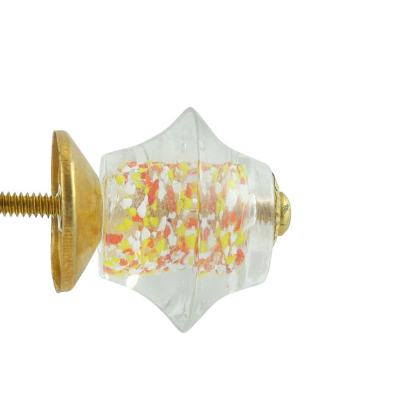 Glas-Möbelknopf - Flashy | Transparent bunt Glasgriff (trichterförmig) 