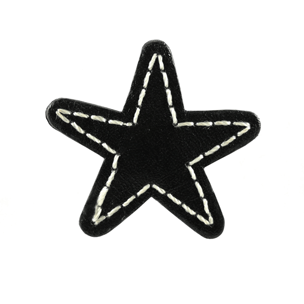 Leder-Möbelknopf - Schwarz (Sternform) Leder-Möbelknopf - Schwarz (Sternform)