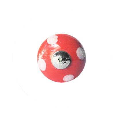 Keramik-Möbelknopf - Dotty Red | Rot mit weißen Punkten (rund)