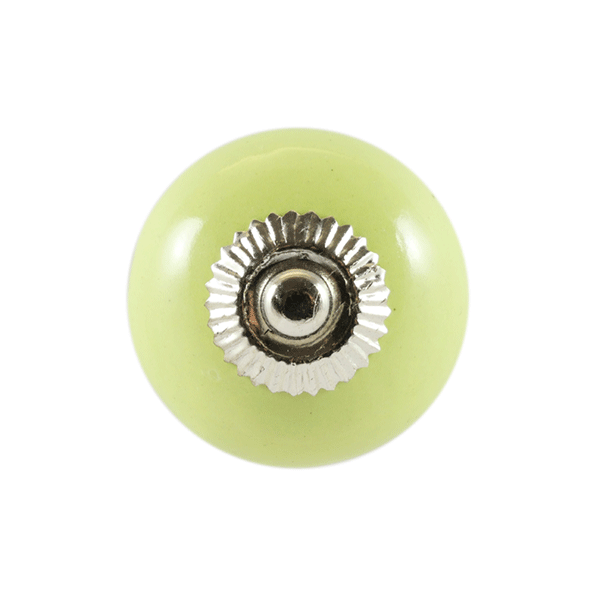 Keramik-Möbelknopf – Basic Green | Grün (rund) 