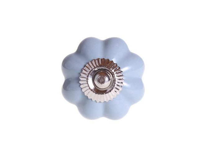  Keramik-Möbelknopf - Blue Flower | Blau (Blumenform) 