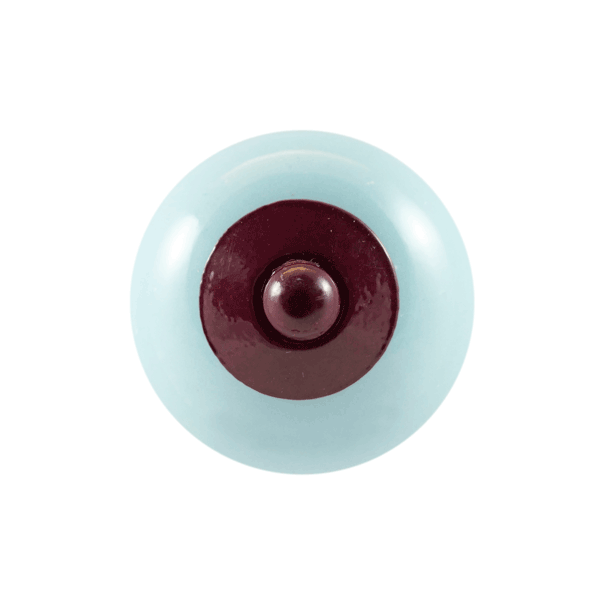 Keramik-Möbelknopf - PopArt Turquoise | türkis bordeaux-rot dunkelblau (rund) 