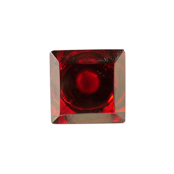 Glas-Möbelknopf - Youngstyle Red | Rot (quadratisch) 