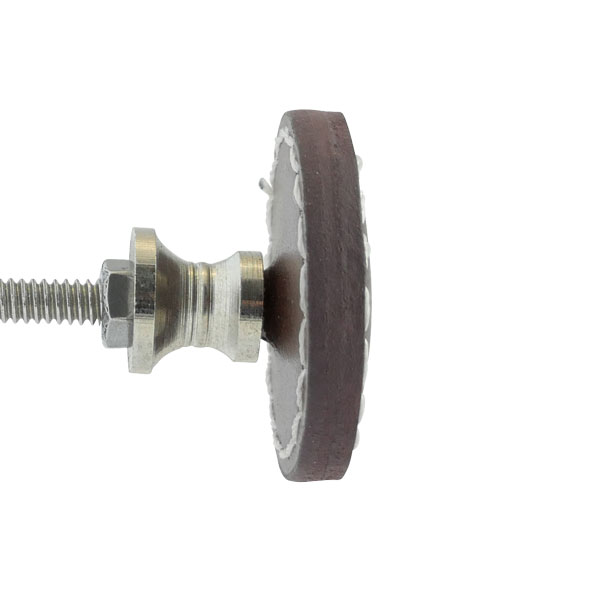 Leder-Möbelknopf - Braun (rund) Leder-Möbelknopf - Braun (rund)