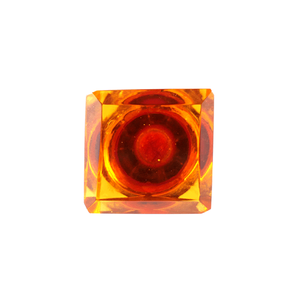 Glas-Möbelknopf - Youngstyle Amber | Bernstein (quadratisch)
