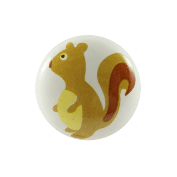 Keramik-Möbelknopf - Squirrel | Eichhörnchen - Rund