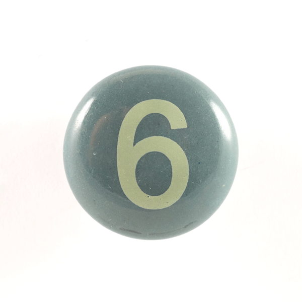 Keramik-Möbelknopf - Number 6 | grau (rund)