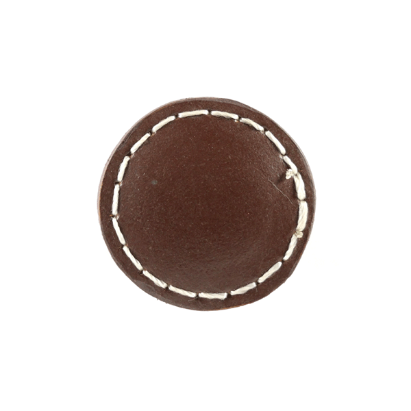 Leder-Möbelknopf - Braun (rund) Leder-Möbelknopf - Braun (rund)