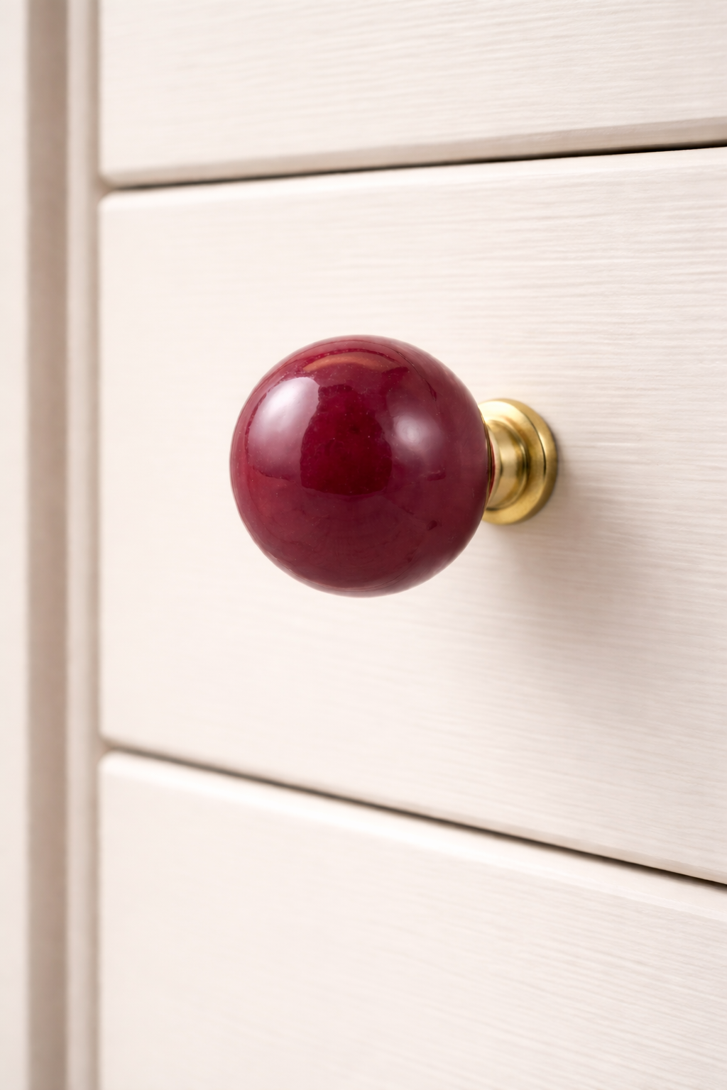 Keramik-Möbelknopf – Matrixo Red | Rot/Bordeaux (rund)