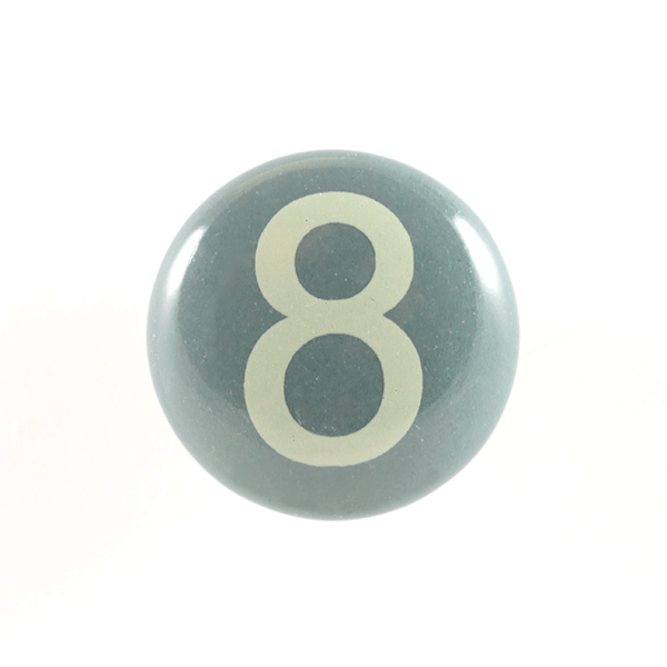 Keramik-Möbelknopf - Number 8 | grau (rund)