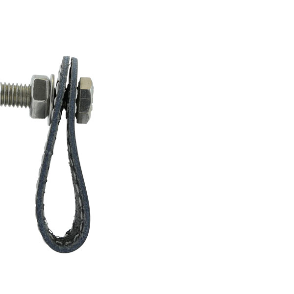 Leder-Möbelknopf - Schwarz (Schlinge)