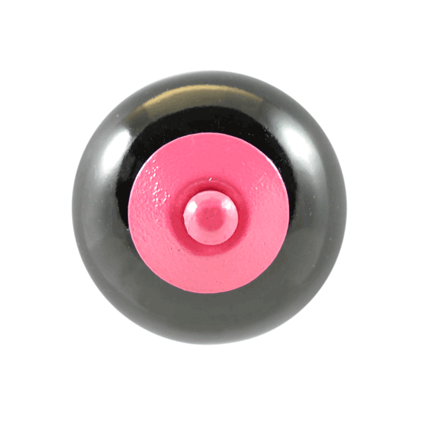 Keramik-Möbelknopf - PopArt Black | schwarz rosa orange (rund)