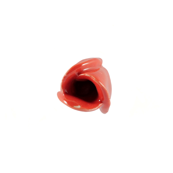 Keramik-Möbelknopf - Rote Blumenknospe