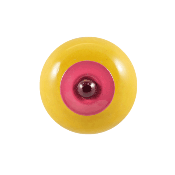 Keramik-Möbelknopf - PopArt Yellow | gelb pink dunkellila (rund)