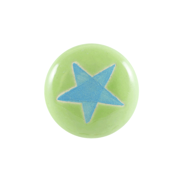 Keramik-Möbelknopf - Blue Star Green | Grün blauer-Stern (rund) Keramik-Möbelknopf - Blue Star Green | Grün blauer-Stern (rund)