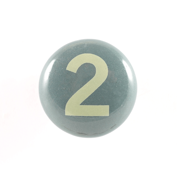 Keramik-Möbelknopf - Number 2 | grau (rund)
