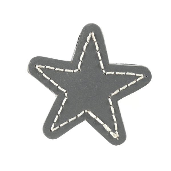 Leder-Möbelknopf - Grau (Sternform) 