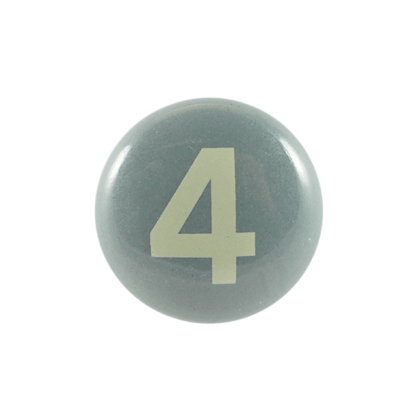 Keramik-Möbelknopf - Number 4 | grau (rund)