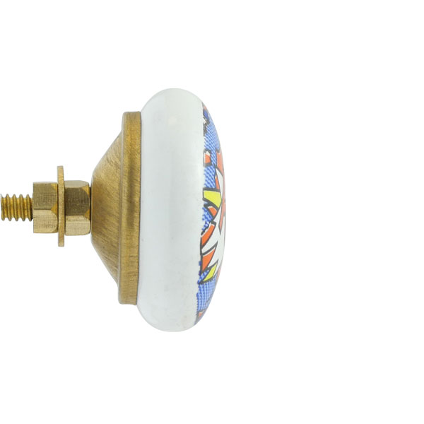 Keramik-Möbelknopf - POP | rot, blau, gelb (rund) Keramik-Möbelknopf - POP | rot, blau, gelb (rund)