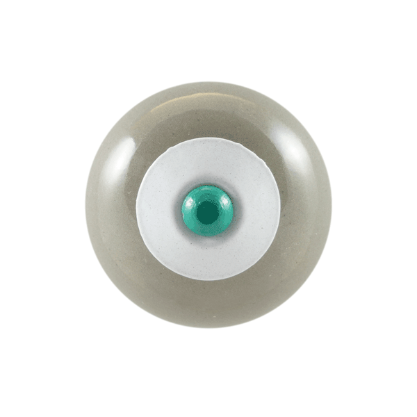 Keramik-Möbelknopf - PopArt Grey | grau weiß grün (rund) 