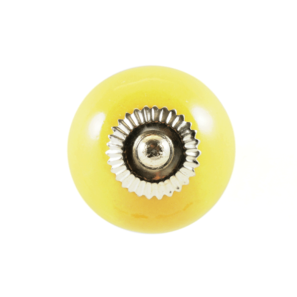 Keramik-Möbelknopf - Basic Yellow |  Gelb (rund) 