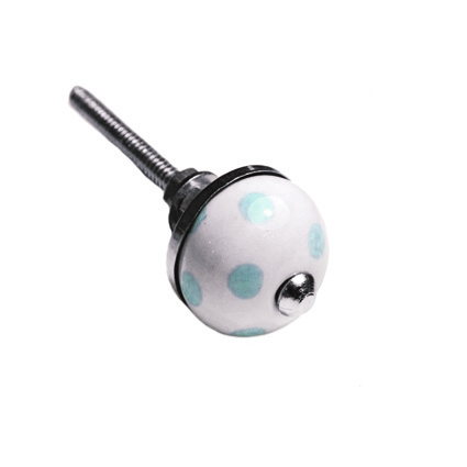 Keramik-Möbelknopf - Blue Dots | Weiss mit hellblauen Punkten (Rund) Keramik-Möbelknopf - Blue Dots | Weiss mit hellblauen Punkten (Rund)