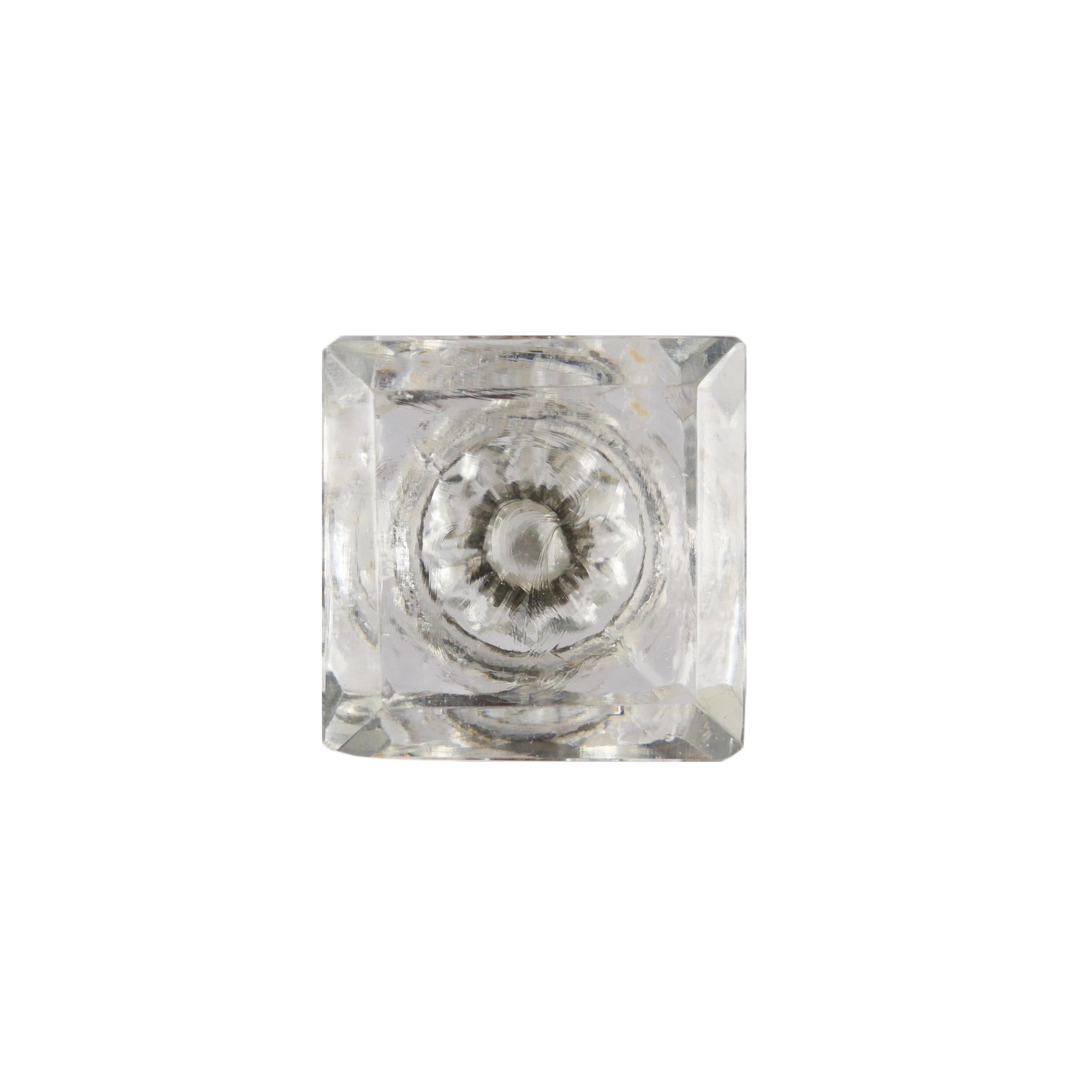 Glas-Möbelknopf - Carmenta | Transparent (quadratisch)