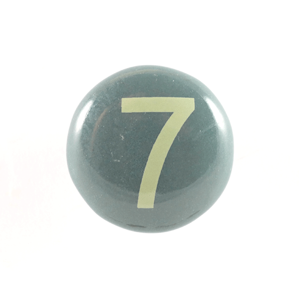 Keramik-Möbelknopf - Number 7 | grau (rund)