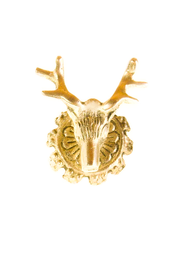 Metall-Möbelknopf - Hirsch - Gold