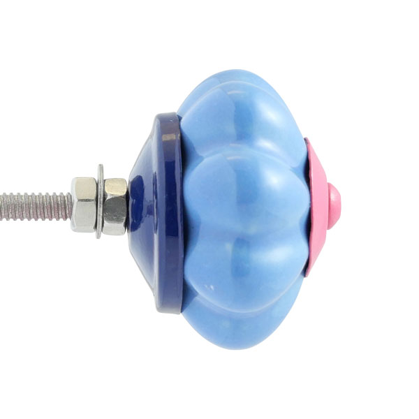 Keramik-Möbelknopf  - PopArt Flower Ice Blue | eisblau rosa dunkelblau (Blumenform) Keramik-Möbelknopf  - PopArt Flower Ice Blue | eisblau rosa dunkelblau (Blumenform)