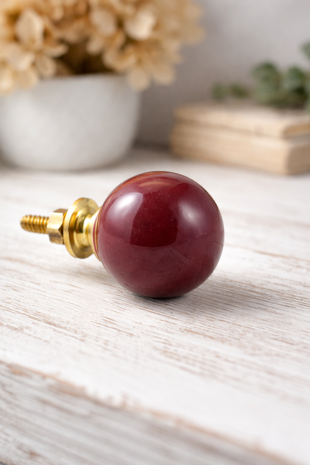 Keramik-Möbelknopf – Matrixo Red | Rot/Bordeaux (rund)