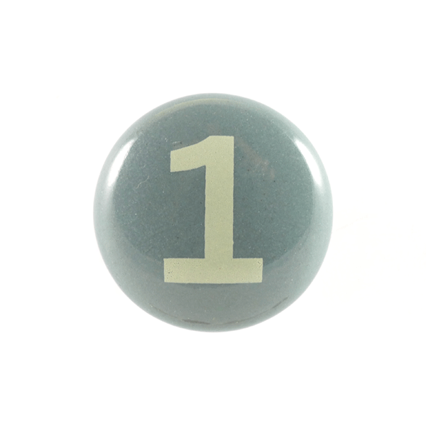 Keramik-Möbelknopf - Number 1 | grau (rund)