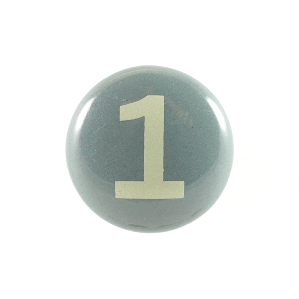 Keramik-Möbelknopf - Number 1 | grau (rund) Keramik-Möbelknopf - Number 1 | grau (rund)