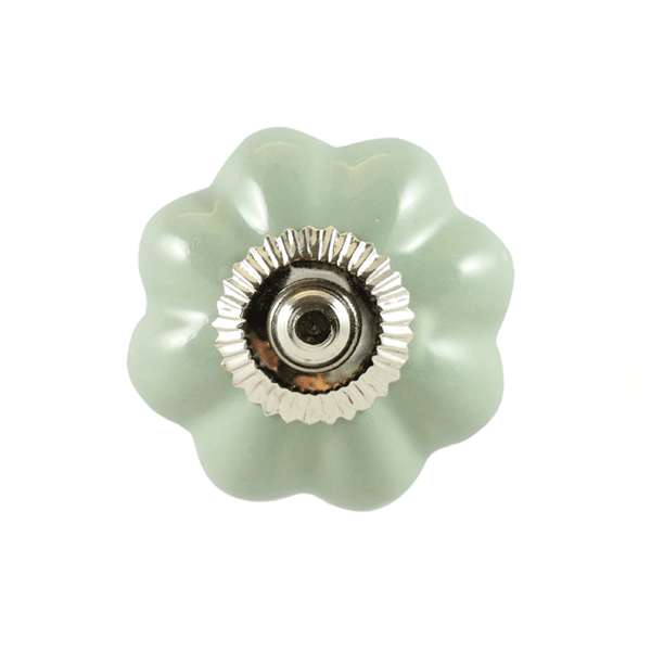 Keramik-Möbelknopf – Mint Flower | Mintgrün (Blumenform) 