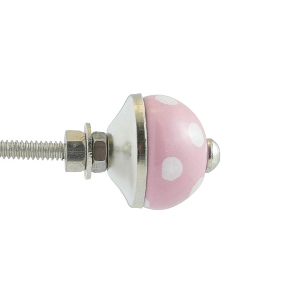 Keramik-Möbelknopf - Dotty Pink | Pink mit weißen Punkten (rund) Keramik-Möbelknopf - Dotty Pink | Pink mit weißen Punkten (rund)